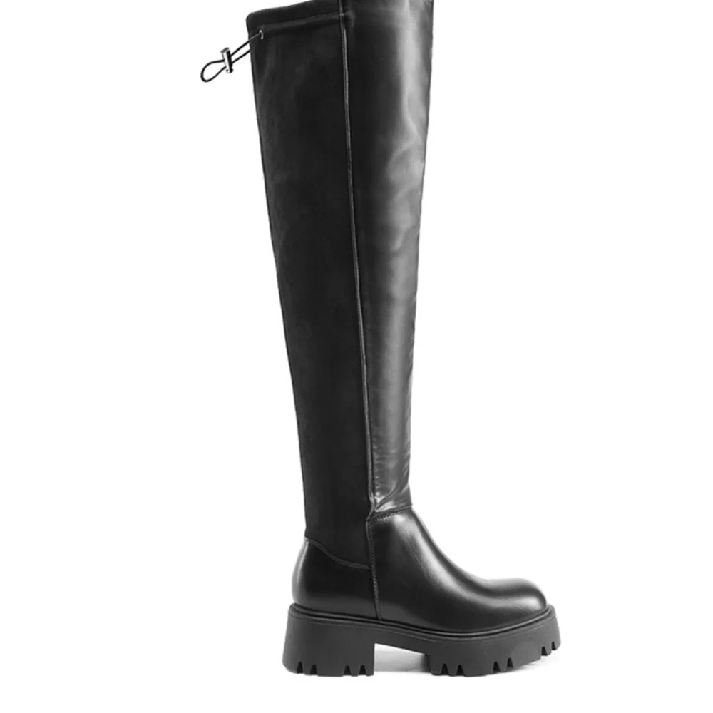Dream Pairs Black Over-the-Knee Boots Size 10